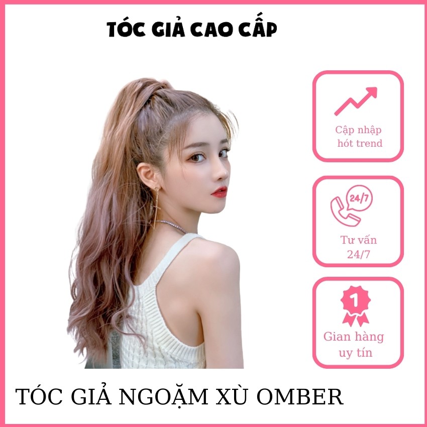 Tóc giả ngoặm xù omber, mã n42