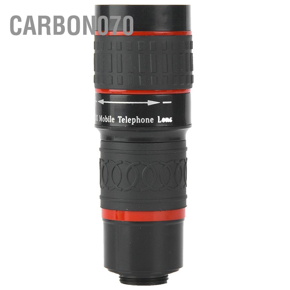 Carbon070 Ống kính tele zoom tiêu cự dài 20X có kẹp cho điện thoại thông minh Máy tính bảng màu đen