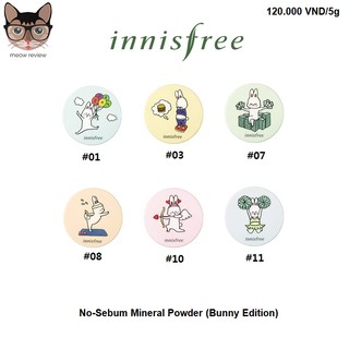 Phấn phủ khoáng không màu innisfree No Sebum Mineral Powder (Bunny Edition)
