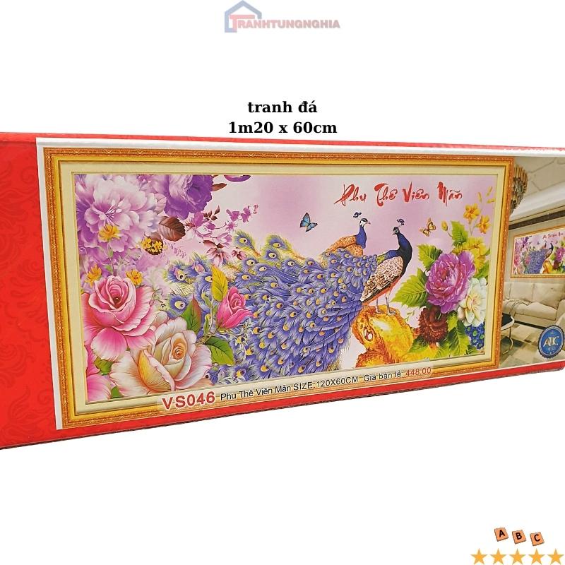 Tranh đính đá công phu thê viên mãn 1m20 x 60cm - 1m50 x 70cm