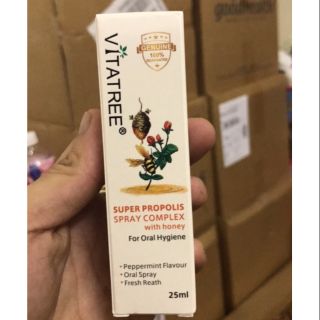 (Sỉ_ lẻ) (Date mới nhất) Chai xịt keo ong Vitatree super propolis spray complex with manuka 15+ 25ml nội địa Úc