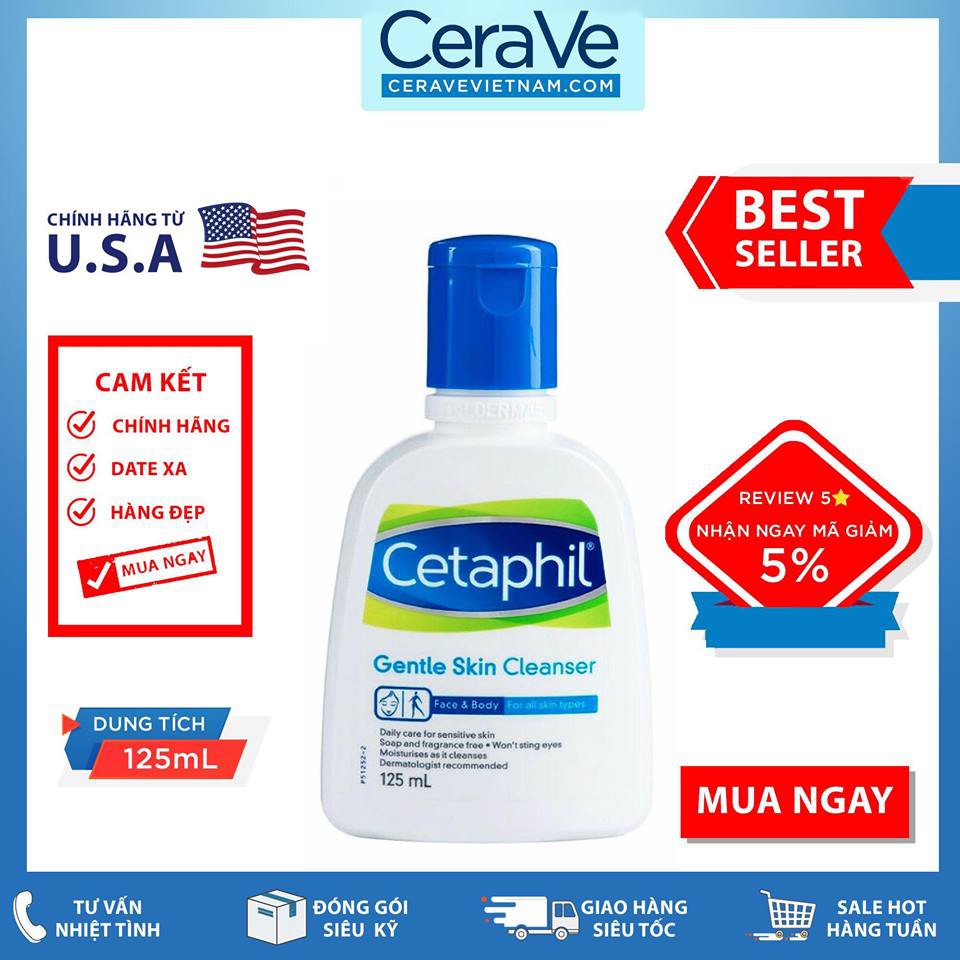 [Hàng Cty] Sữa rửa mặt Cetaphil Gentle Skin Cleanser Face & Body