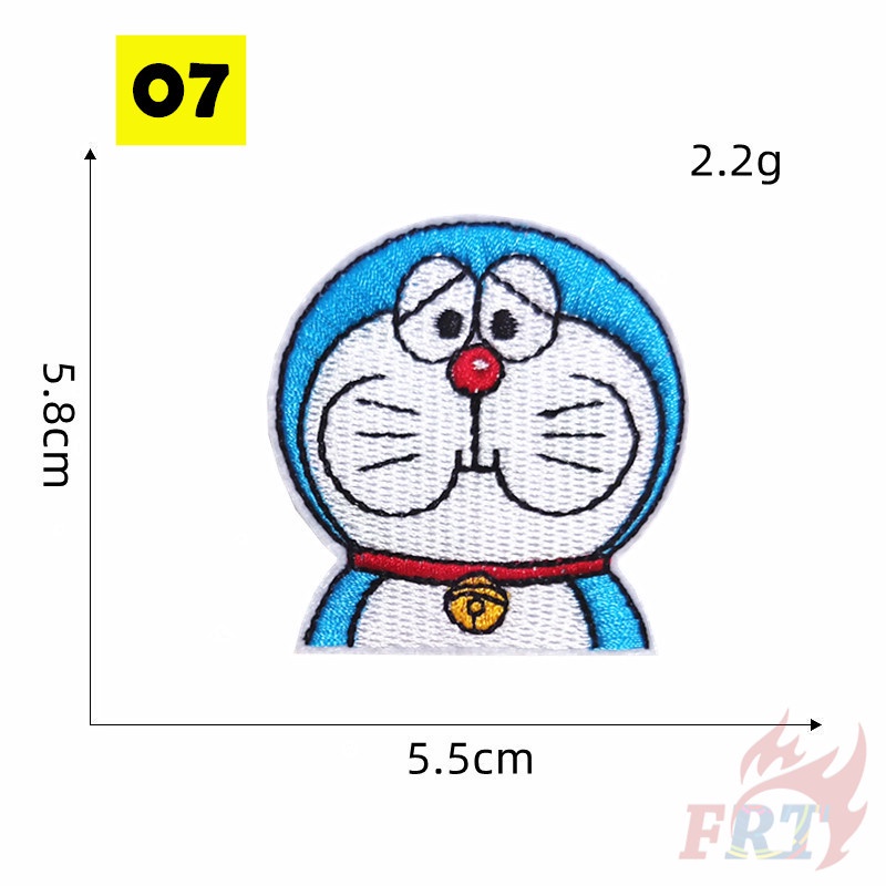 ☸ Sticker Ủi Thêu Hình Doraemon Dễ Thương ☸ 1 Cái Tự Làm Sắt Trên / Nó Trên Các Huy Hiệu Miếng Vá