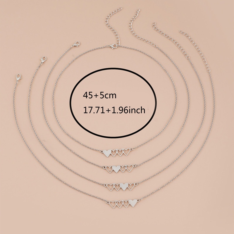 Set 2 / 4 / 3 Vòng Tay / Dây Chuyền Mặt Hình Trái Tim