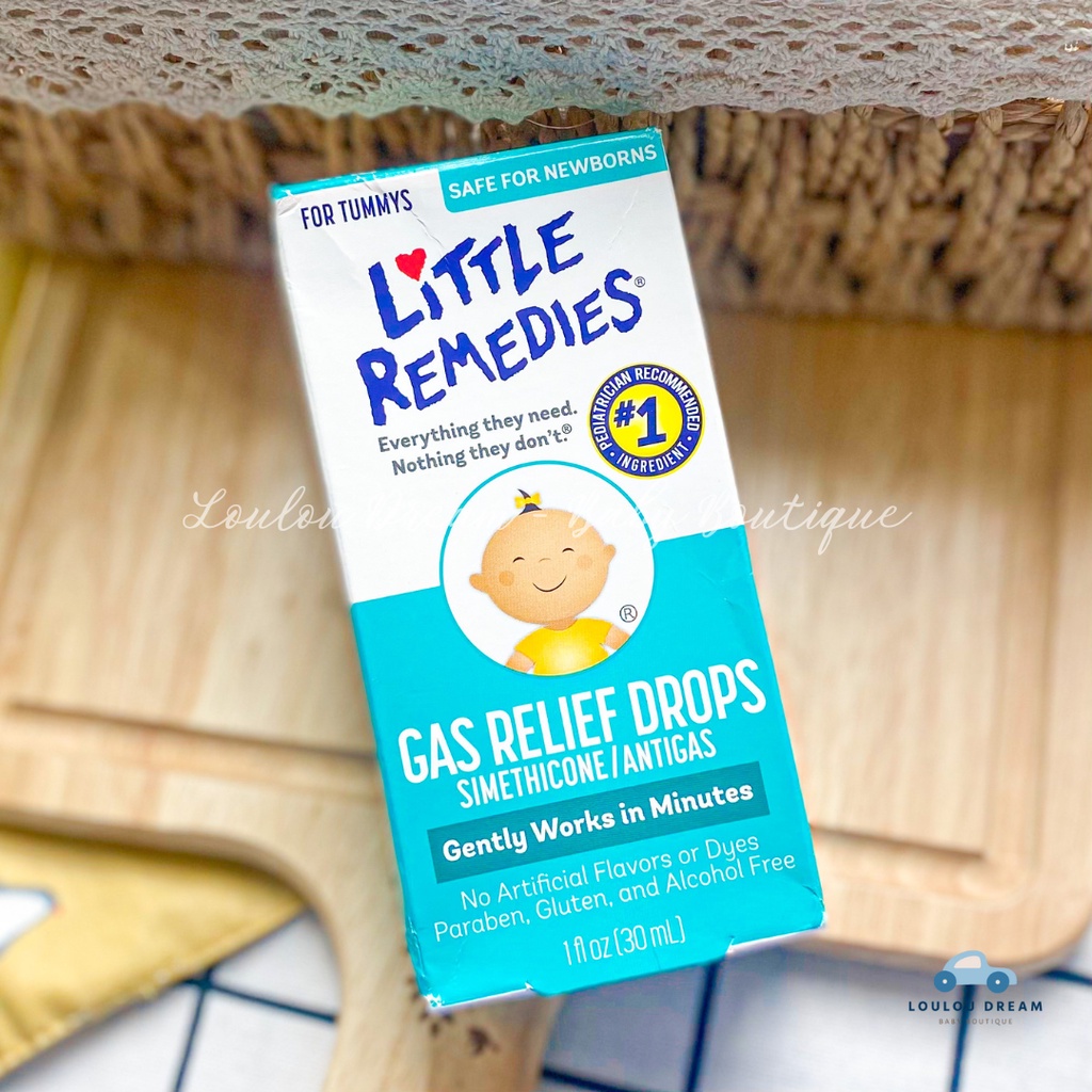 Tiêu ga Little Remedies cho bé từ sơ sinh - Gas Relief Drops 30ml chính hãng Mỹ [BAY AIR US]