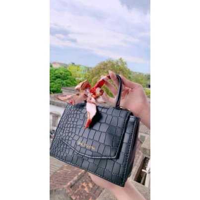 Túi xách nữ cầm tay đeo chéo kèm khăn nơ lụa ❤️. Túi quai xách phong cách teen thời trang hót nhất. M65.