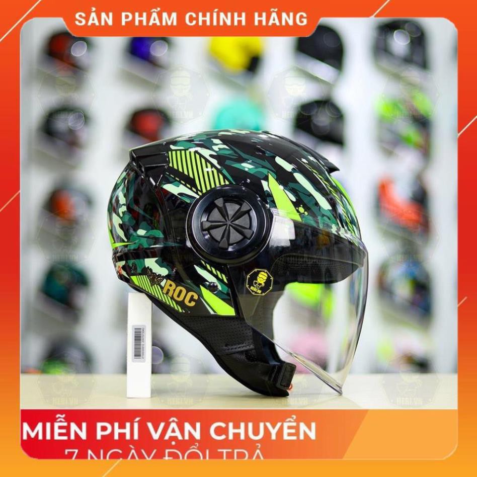 Nón 3/4 ROC 06 V2 Đen Xanh Form Yohe 851 Nhỏ Gọn Cá Tính - FREE SHIP