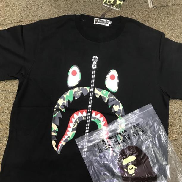 Áo thun phông tee bape shark phát sáng dạ quang có sẵn ⭐ ་