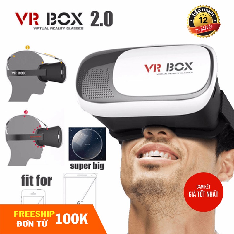 ❤️ (Freeship) KÍNH XEM PHIM 3D VR BOX 2