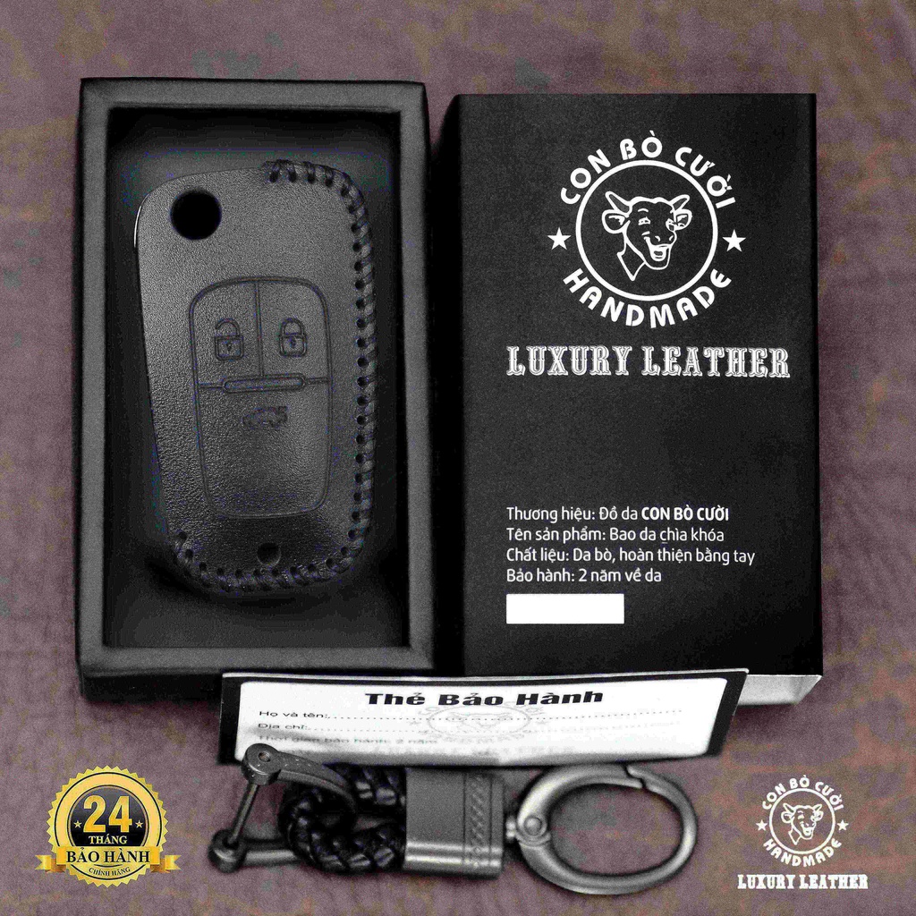 Bao da chìa khóa Chevrolet Cruze, Spark, Orlando kèm móc khóa