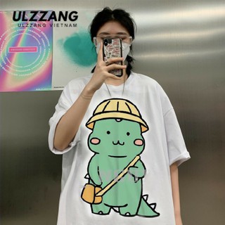 áo thun tay lỡ form rộng nam nữ dáng Unisex phong cách Hàn Quốc in hình Rồng cute vãi cotton co giản 4c mềm mịn