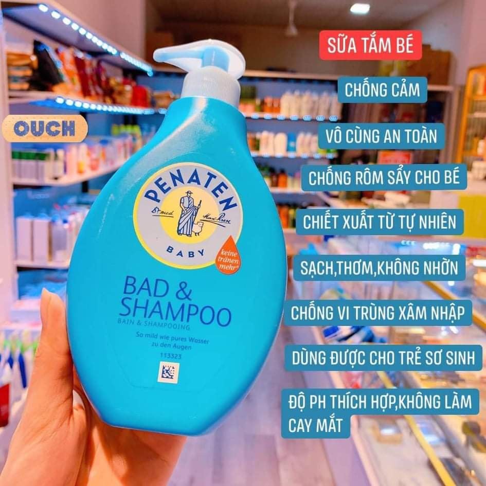 Sữa tắm gội chống cảm cúm Penaten cho bé 2in1