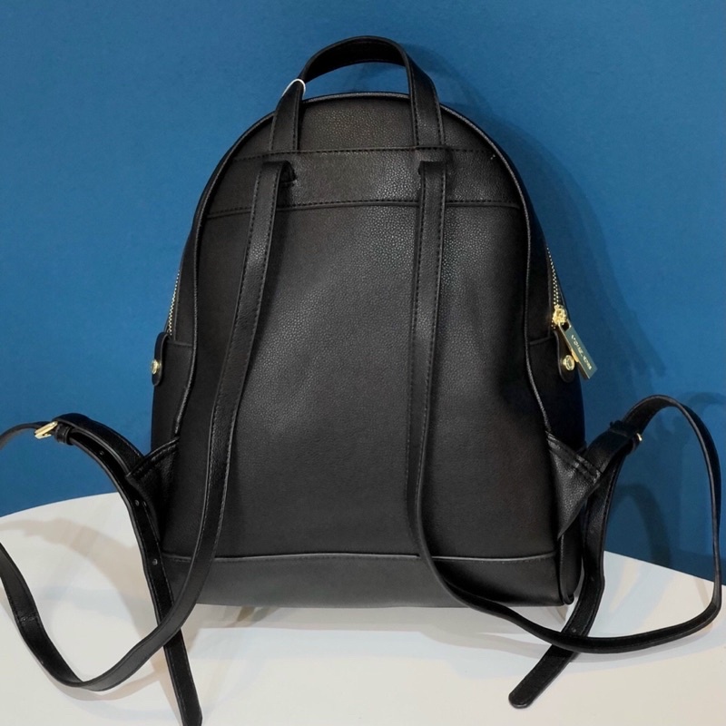 TNS-Balo form vuông 2 ngăn M••K medium backpack-da màu đen