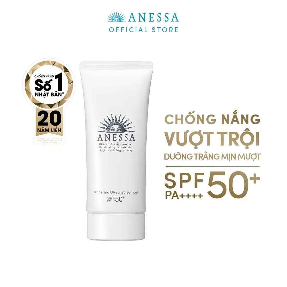 Bộ đôi kem chống nắng Anessa dịu nhẹ và dưỡng trắng da Anessa Mild Milk - Anessa Whitening Gel