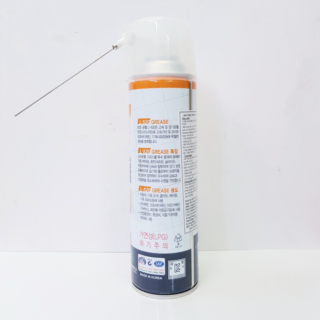 MỠ TRẮNG CHỊU NHIỆT DẠNG XỊT L-520 GREASE SPRAY 550ML