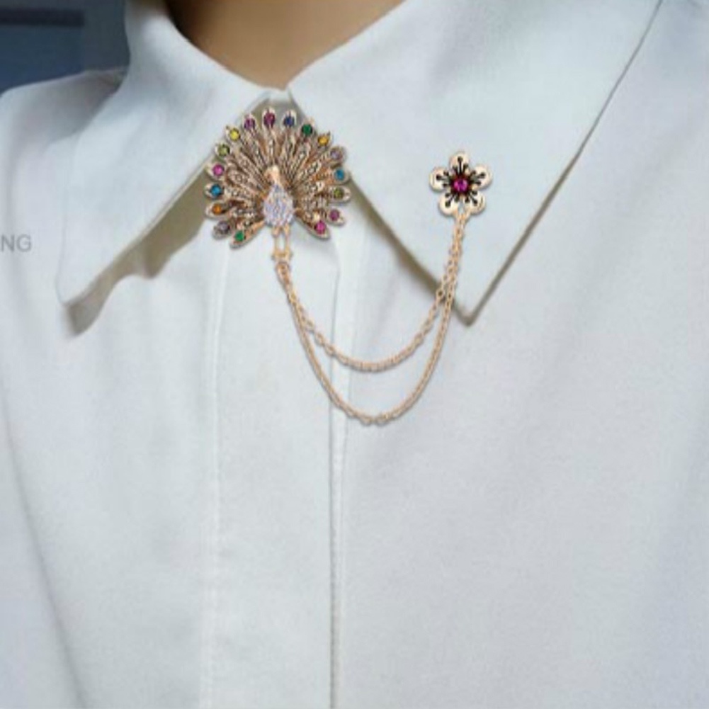 Ghim Cài Áo Hình Chim Công Đính Đá Nhân Tạo Thời Trang Cho Nữ