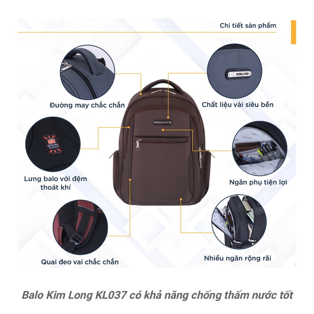 Balo laptop 16 inch Kim Long KL037