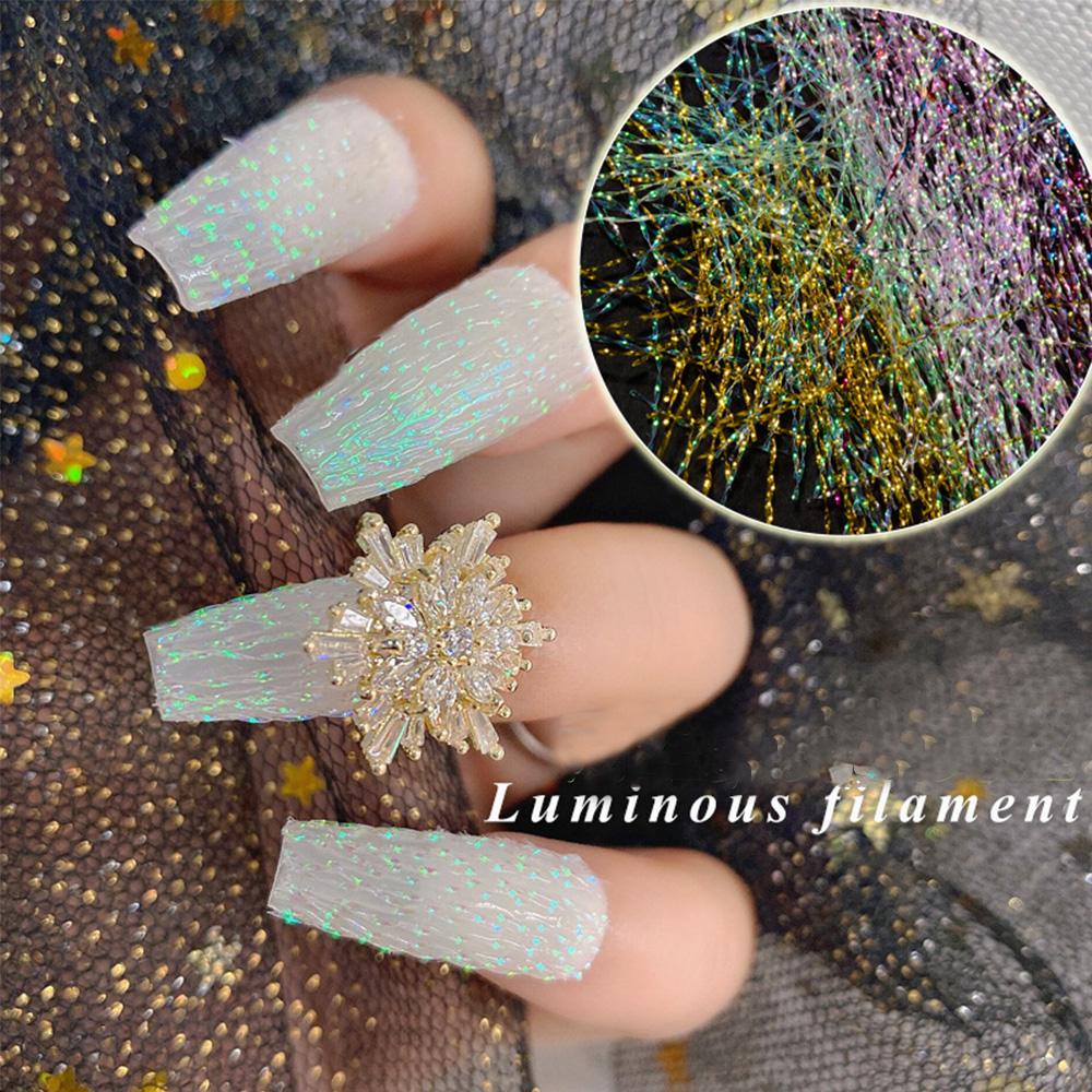 Cuộn Dây Lụa Dạ Quang Nối Dài Móng Tay Phát Sáng Trong Bóng Tối DIY