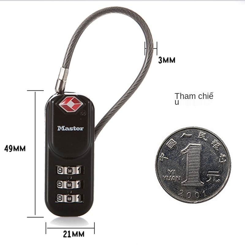 Khóa kết hợp Master của Mỹ Khóa hải quan TSA khóa hành lý lên máy bay ổ khóa mini lock khóa ba lô