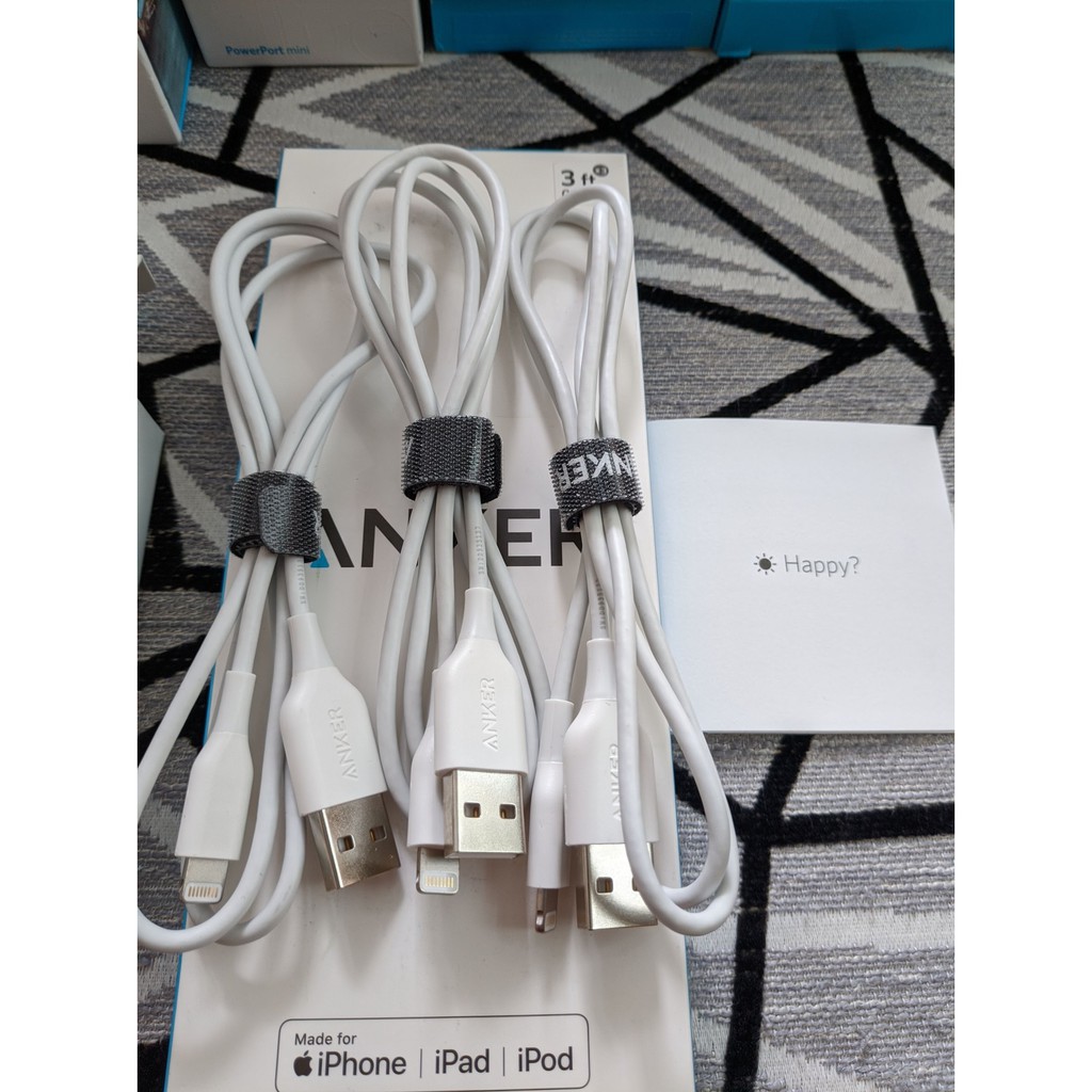 [ Giá siêu rẻ,chính hãng 100% ]  Cáp sạc Anker Powerline Lightning MFi 0.9m (90cm) xách tay USA new 100% - A8111 cho App