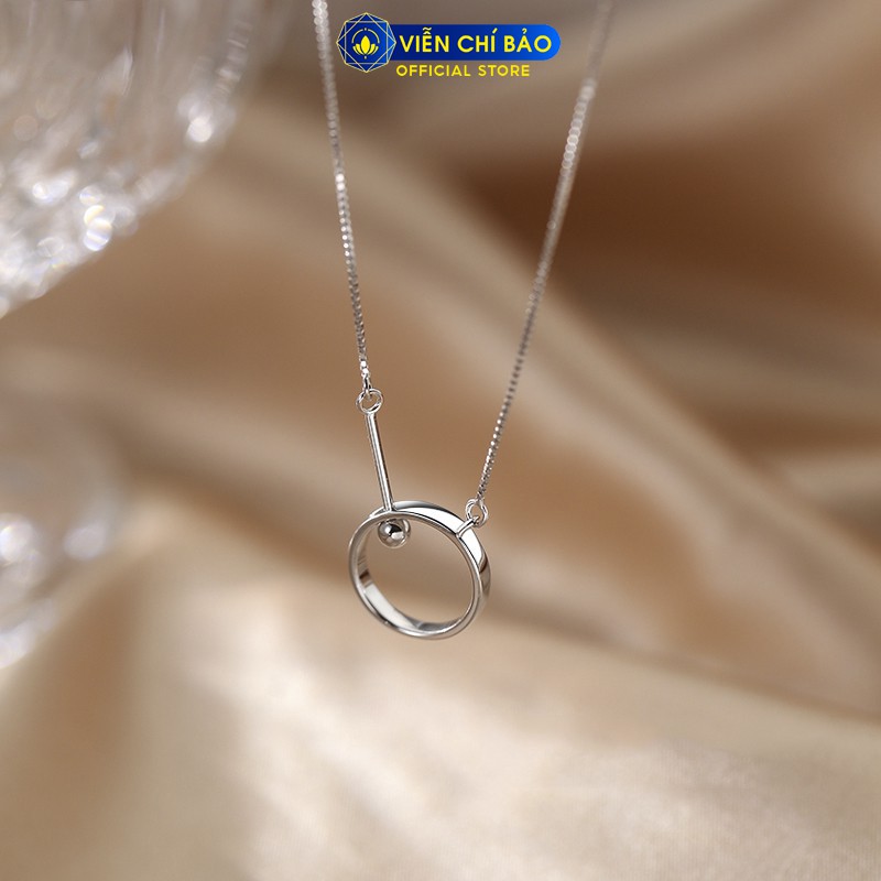 Dây chuyền bạc nữ mặt tròn chất liệu bạc 925 thời trang phụ kiện trang sức nữ Viễn Chí Bảo D400111