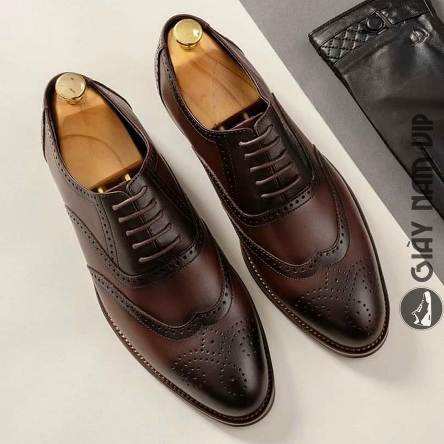 Giày Nam Công Sở Cao Cấp Da Bò Thật Đế Khâu GIAYNAMVIP Giày Tây Nam Buộc Dây Đẹp GVN05