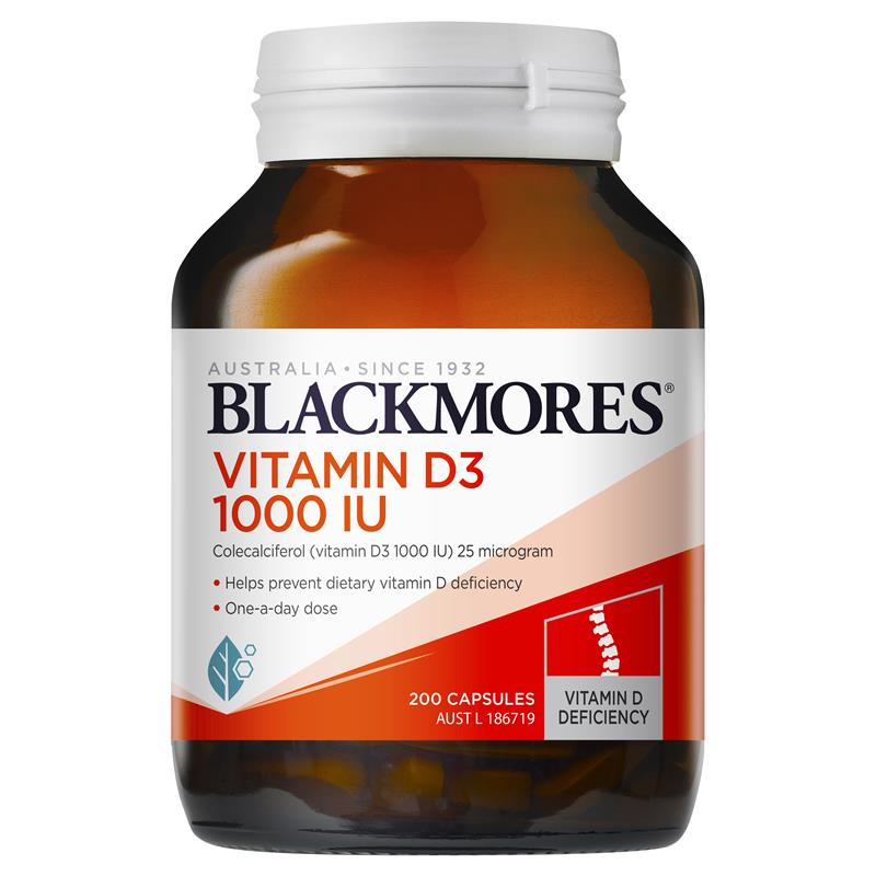 [Hàng chuẩn Úc] Viên uống bổ sung vitamin d3 Blackmores vitamin D3 1000IU 60 viên - 200 viên của Úc
