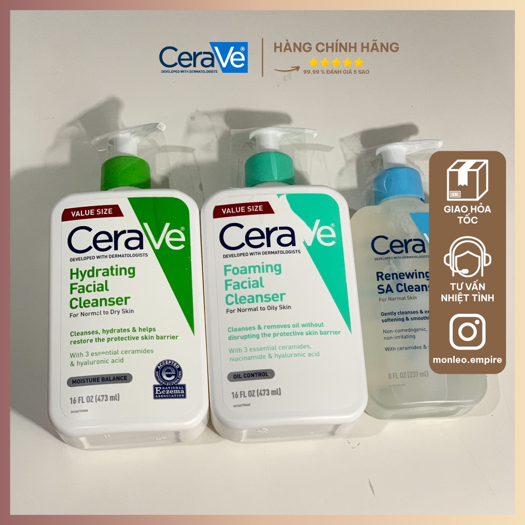 Sữa rửa mặt cho da khô CeraVe Hydrating Facial Cleanser 473ml