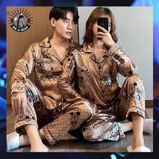 Bộ đồ ngủ chất vải mát tay dài thời trang mùa thu cho cặp đôi