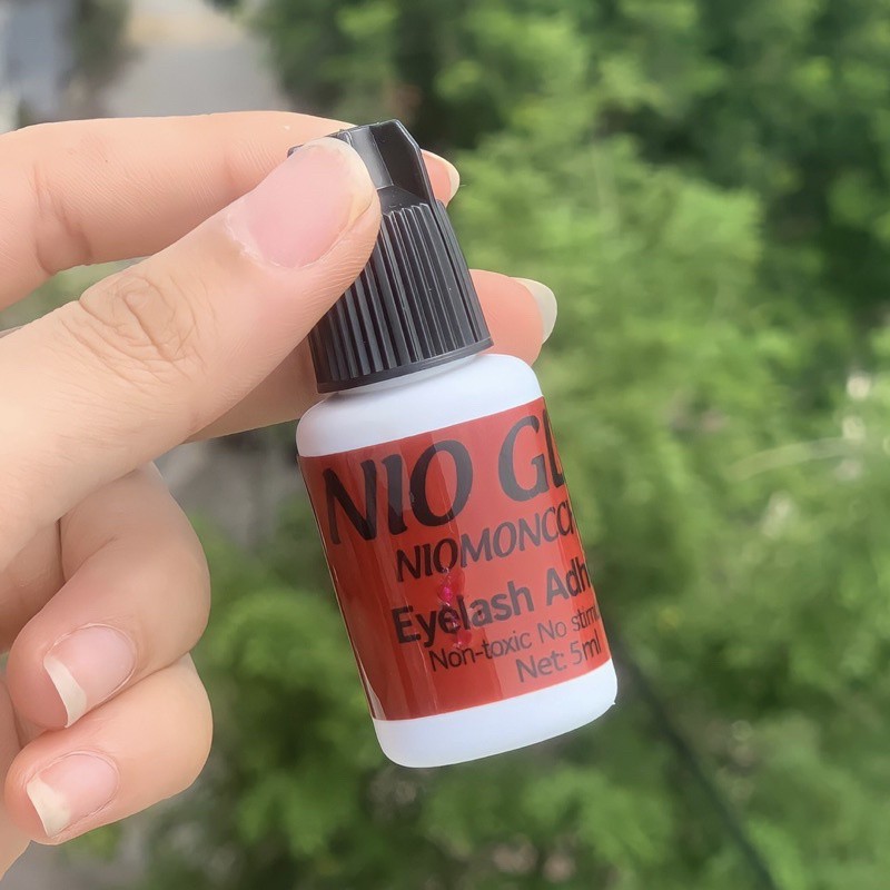 Keo nối mi không cay Nio glue monchery (5ml), khô chậm dành cho người mới học nối, có thể tự nối được