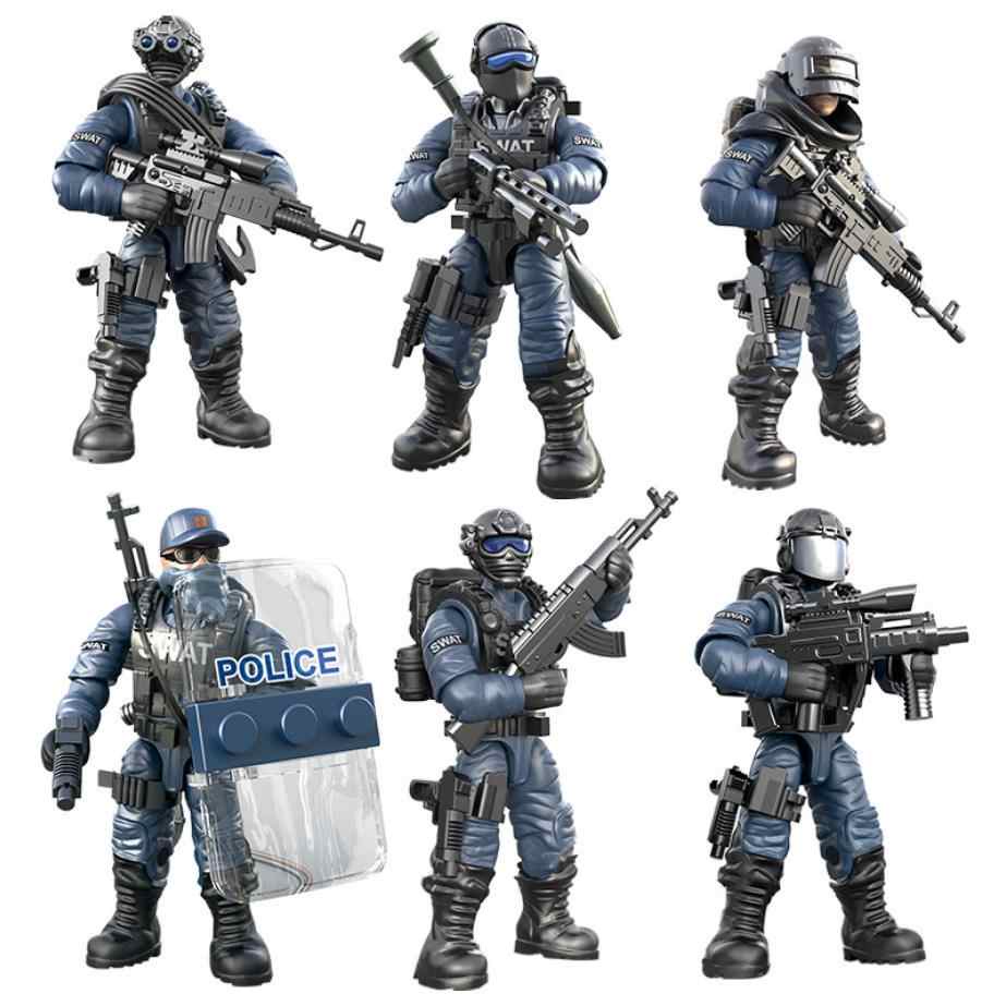 Bộ đồ chơi lắp ráp 6 chú lính biệt đội SWAT giá rẻ nhất 2021