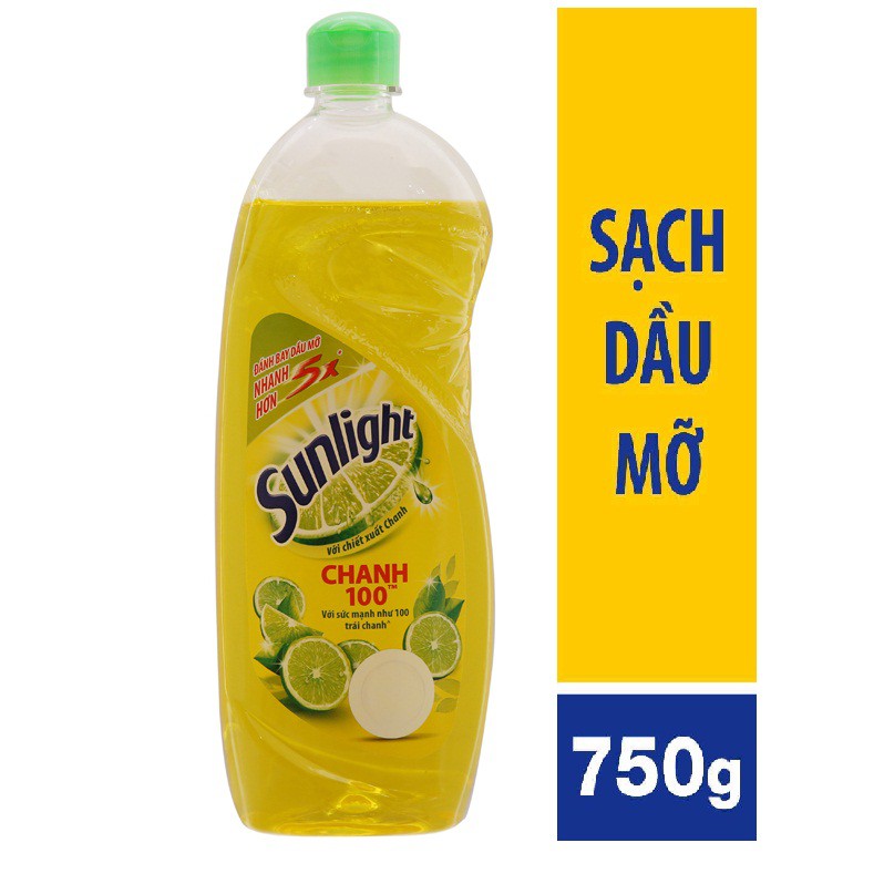 Nước rửa chén Sunlight chai 750g hương CHANH