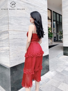 Váy 2 dây dập ly bèo V485 KYMIE