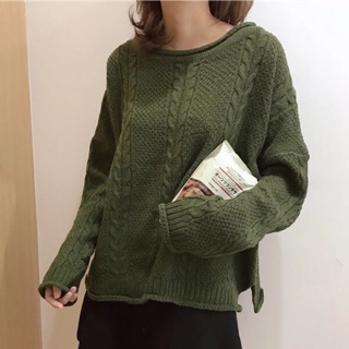 Áo len vặn thừng form rộng QC