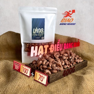 Hạt điều rang muối 400G Làng Ăn Vặt loại 1 đồ ăn vặt Đà Lạt thơm ngon bổ rẻ