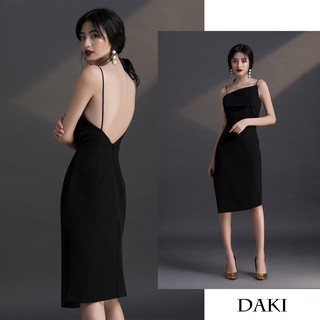 Đầm đen đi tiệc thiết kế ôm body hai dây hở lưng - Đầm dạ hội cao cấp