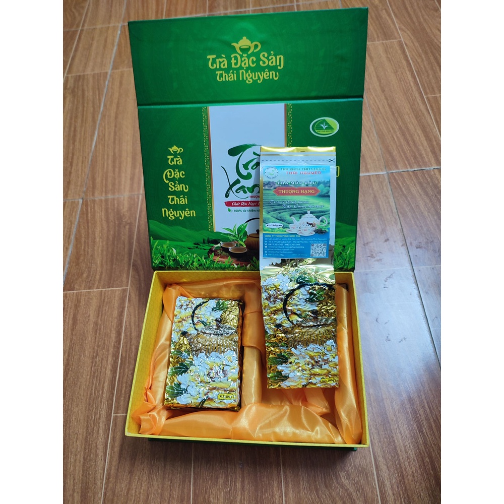 Hộp Tặng Trà Móc Câu Thượng Hạng - Hộp quà biếu - Chè Tân Cương Thái Nguyên Chính Hãng
