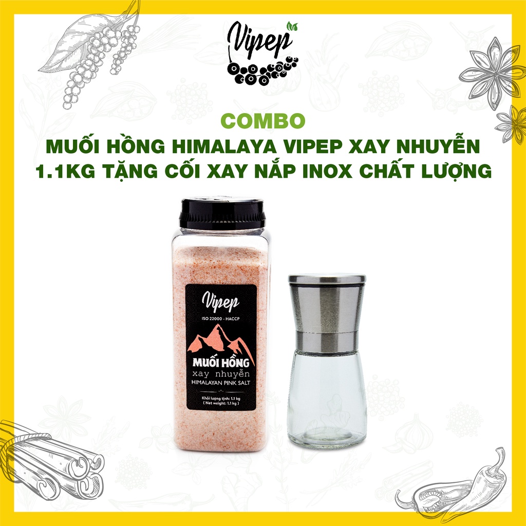 Muối Hồng Himalaya Vipep 1.1kg - Muối Hồng Kèm Quà