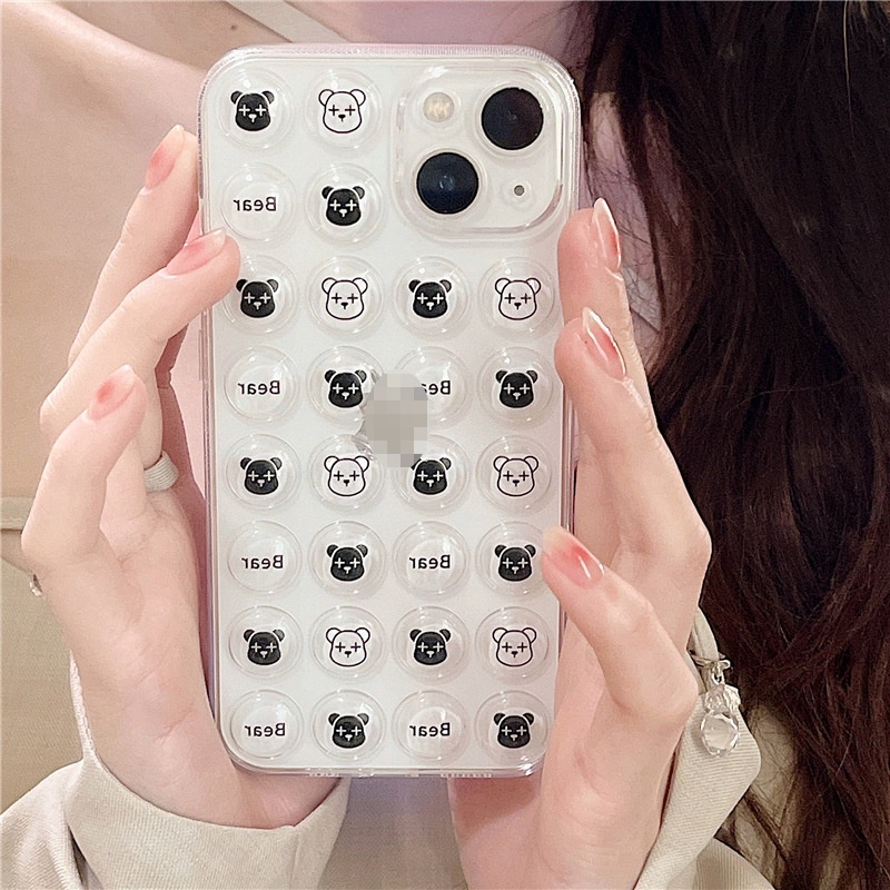 Ốp lưng iphone Ốp Điện Thoại In Hình Gấu Bong Bóng Cho iphone13Promax 6/6splus/7/7plus/8/8plus/x/xr/xs/11/12/13/pro/max/plus/promax Dinuo case