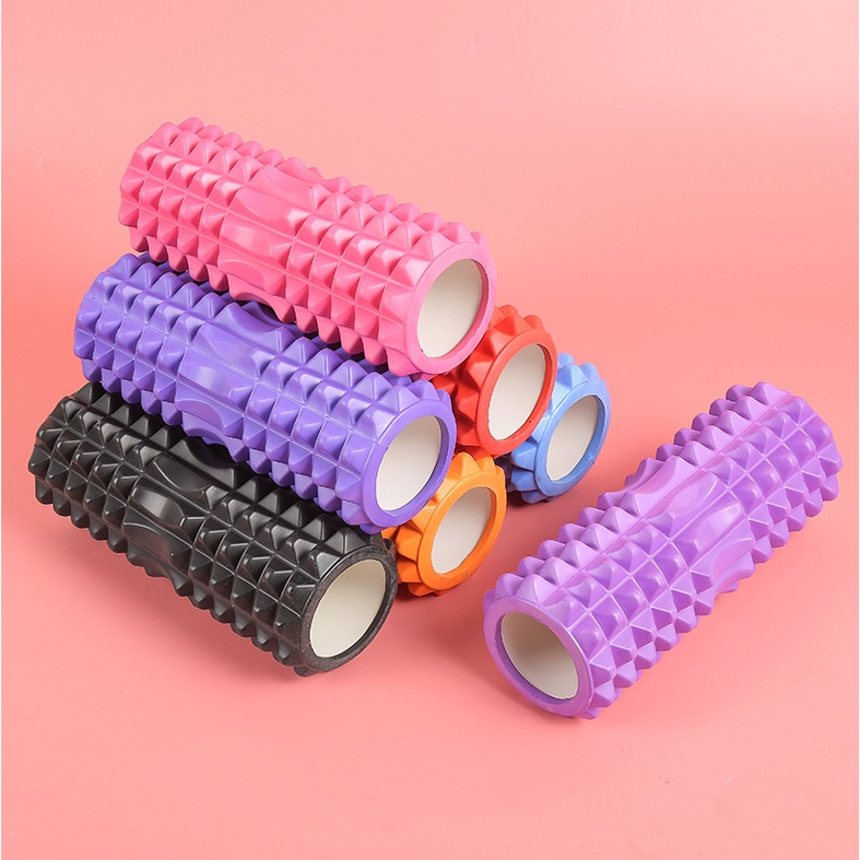 Con Lăn Massage Yoga Chân, Tay, Lưng Foam Roller 45 cm x13 cm Gai Nhọn, Ống Lăn Giãn Cơ YO16