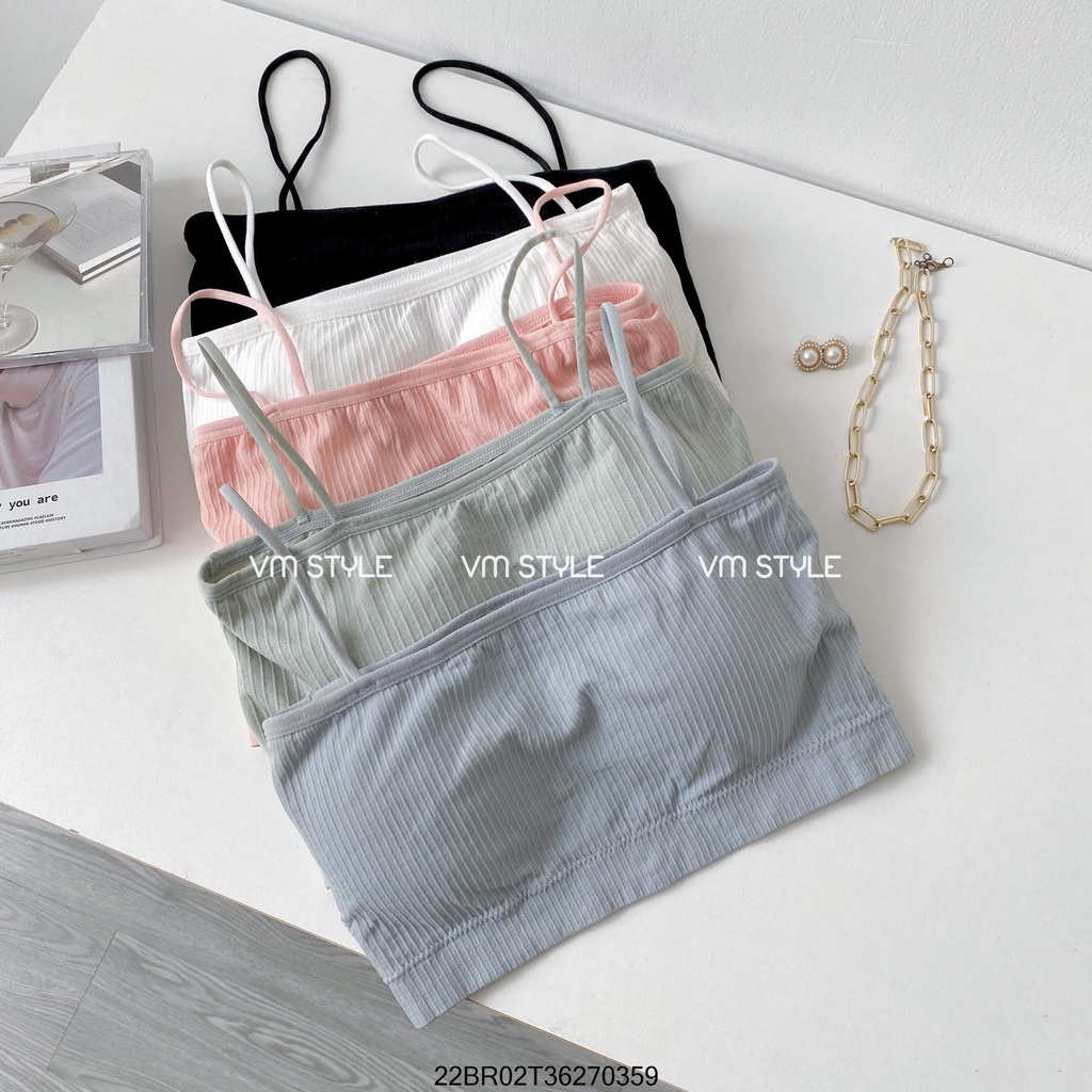 Áo Bra 2 dây tăm VM Shop co giản tốt Ulzzang thời trang nữ BRU00012