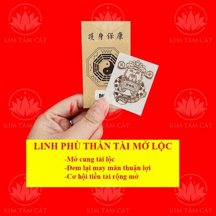 Combo 4 lá khai mở vận tụ tài giữ lộc  dán điện thoại