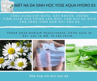 MẶT NẠ DA SINH HỌC YOSE AQUA HYDRO EX