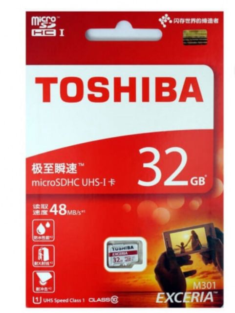 Thẻ nhớ Micro SD 32GB TOSHIBA đỏ CLASS 10