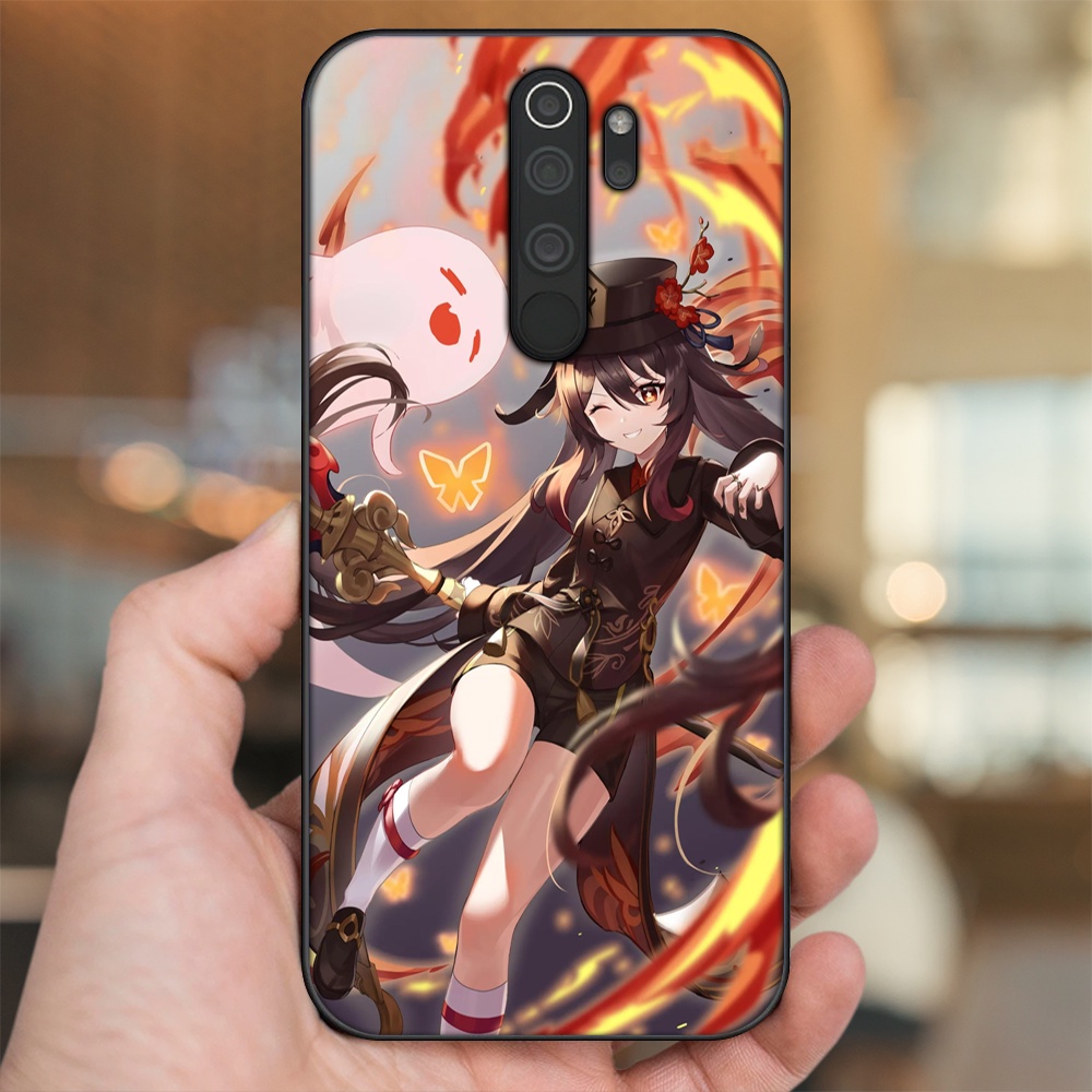 Ốp lưng Xiaomi Redmi Note 8 Pro viền đen in hình Hutao Genshin Impact