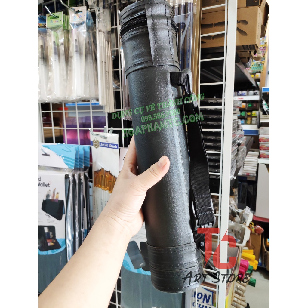 Ống da đựng giấy A3 /A4 - Ống đựng Poster bằng da Fi 7,