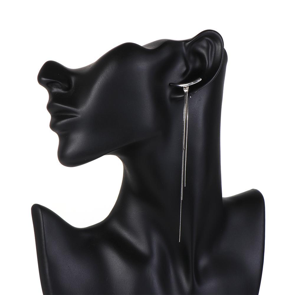 Bông Tai Dáng Dài Phối Tua Rua Thời Trang Sang Trọng Cho Nữ