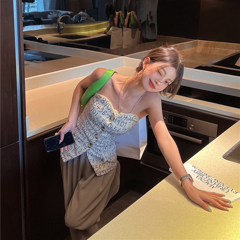 Áo Ống Không Tay In Chữ Thời Trang Mùa Hè Quyến Rũ