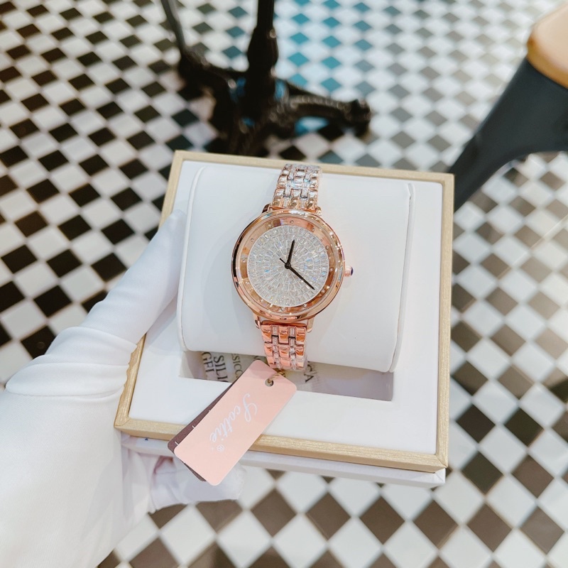 Đồng hồ nữ Scottie 32mm đính đá full mặt sang trọng Mai Luxury Watch SC 9323