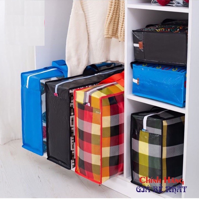 Túi bạt, Túi dứa đựng quần áo chăn màn có khóa kéo đủ cỡ 20-80cm